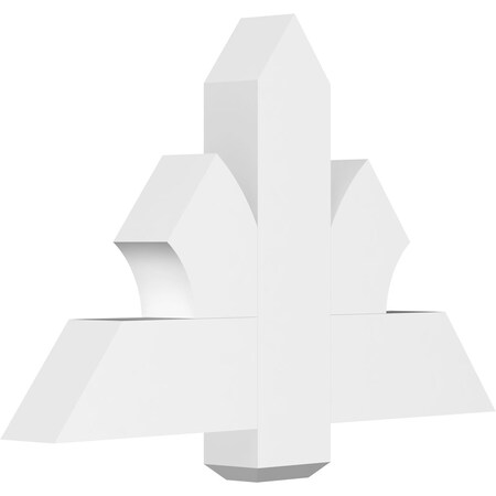 Ekena Millwork Redmond Architectural Grade PVC Gable Bracket, 36"W x 22 1/2"H x 4"D x 6"F, 15/12 Pitch GBP036X23X0406RED00